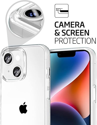 Vista 47 de TENOC Funda para teléfono compatible con iPhone 13 Pro Max, funda transparente a prueba de golpes protectora delgada para 6.7 pulgadas