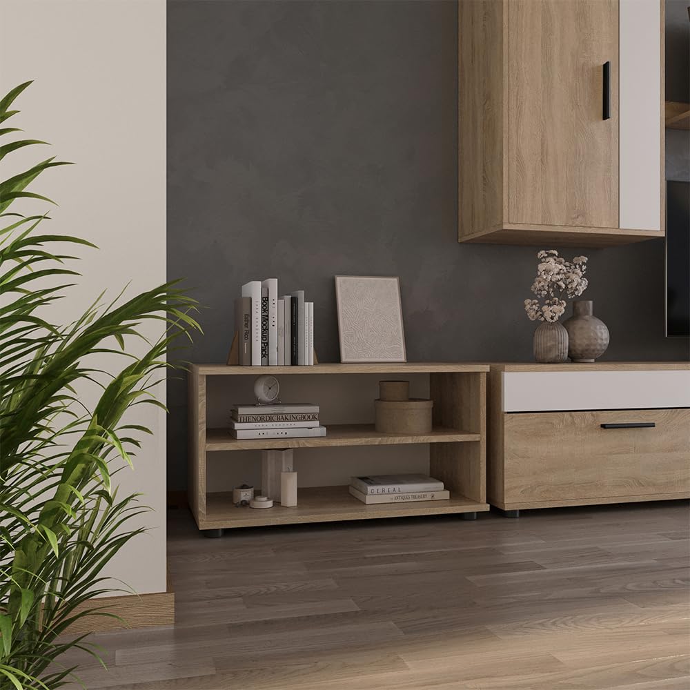 Vicco Mobile da soggiorno Berno, Sonoma, 70.8 x 38.9 cm con 2 scomparti, per la conservazione di libri e oggetti decorativi