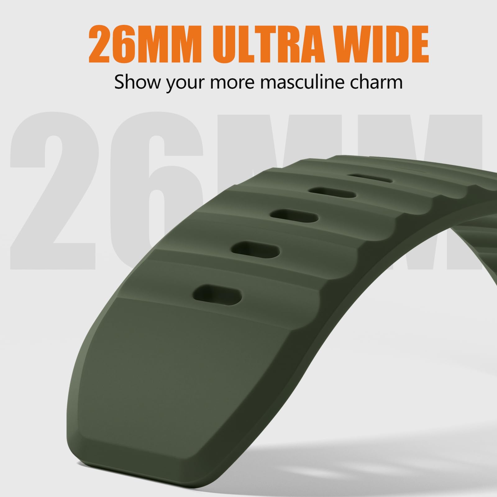 Compatible with Apple Watch Ultra 2 Band/Ultra Compatible for Apple Watch Band for Men 49mm 45mm 44mm 42mm Soft Silicone Wristband Replacement Strap for iWatch Bands Series 9 8 7 6 5 4 3 2 1 SE