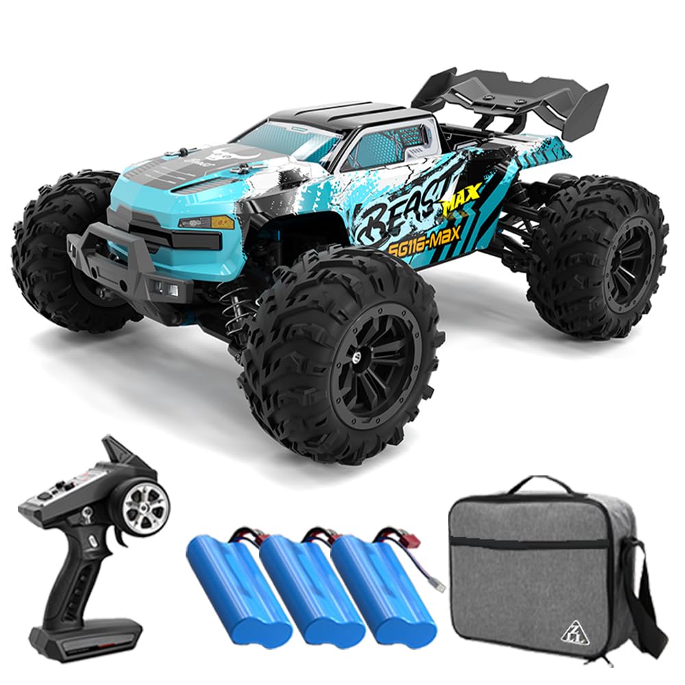 SG116 MAX zdalnie sterowany samochód dla dorosłych, 80 km/h, z torbą do przenoszenia, 1:16 4WD Off Road Race Buggy, bezszczotkowy silnik RC, wysoka prędkość, samochód wyścigowy Offroad Drift, 3
