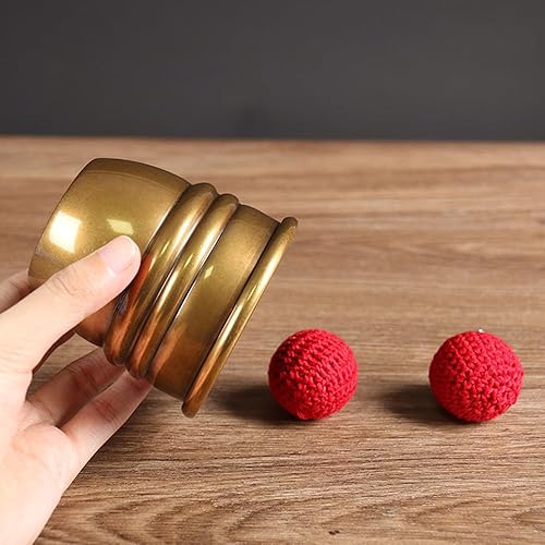 Miniatura 1 de ZQION Super Chop Cup (latón/envejecido) Trucos de magia Bola Aparecer desaparecer Magia Mago Primer plano Ilusiones Calle Trucos Mentalismo Props