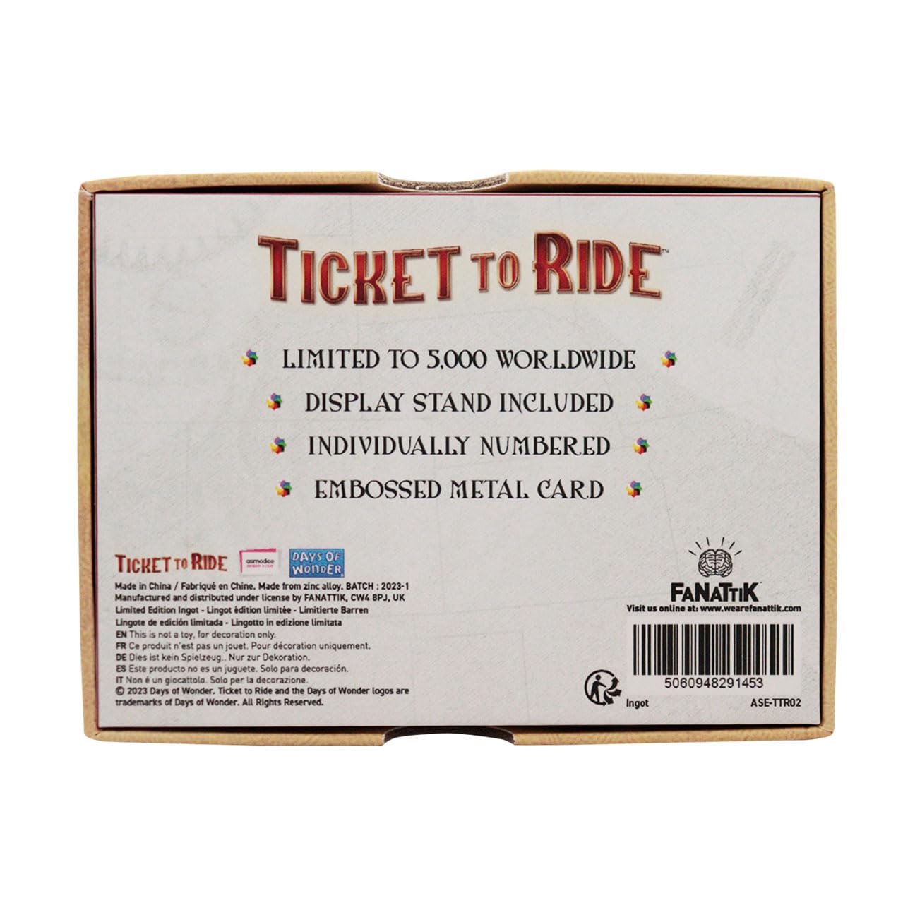 Ticket to Ride Lingot Trans America Express Limited Edition
