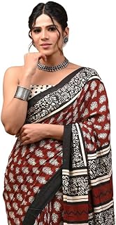 Lovwear Women's Soft Cotton Saree With Blouse Piece | Printed Cotton Saree for Women (Pink Grey Patta) Price In India