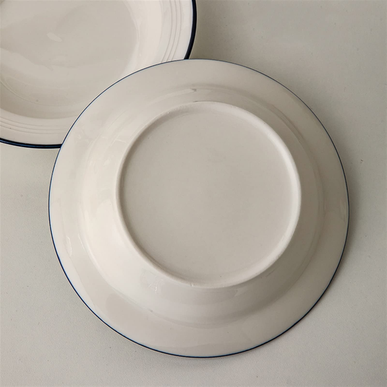 Talerze Obiadowe Dwa talerze z kapeluszami Prosty talerz Ceramiczny do zupy Talerz sałatkowy obiadowy Kuchnia domowa Restauracja Biały okrągły