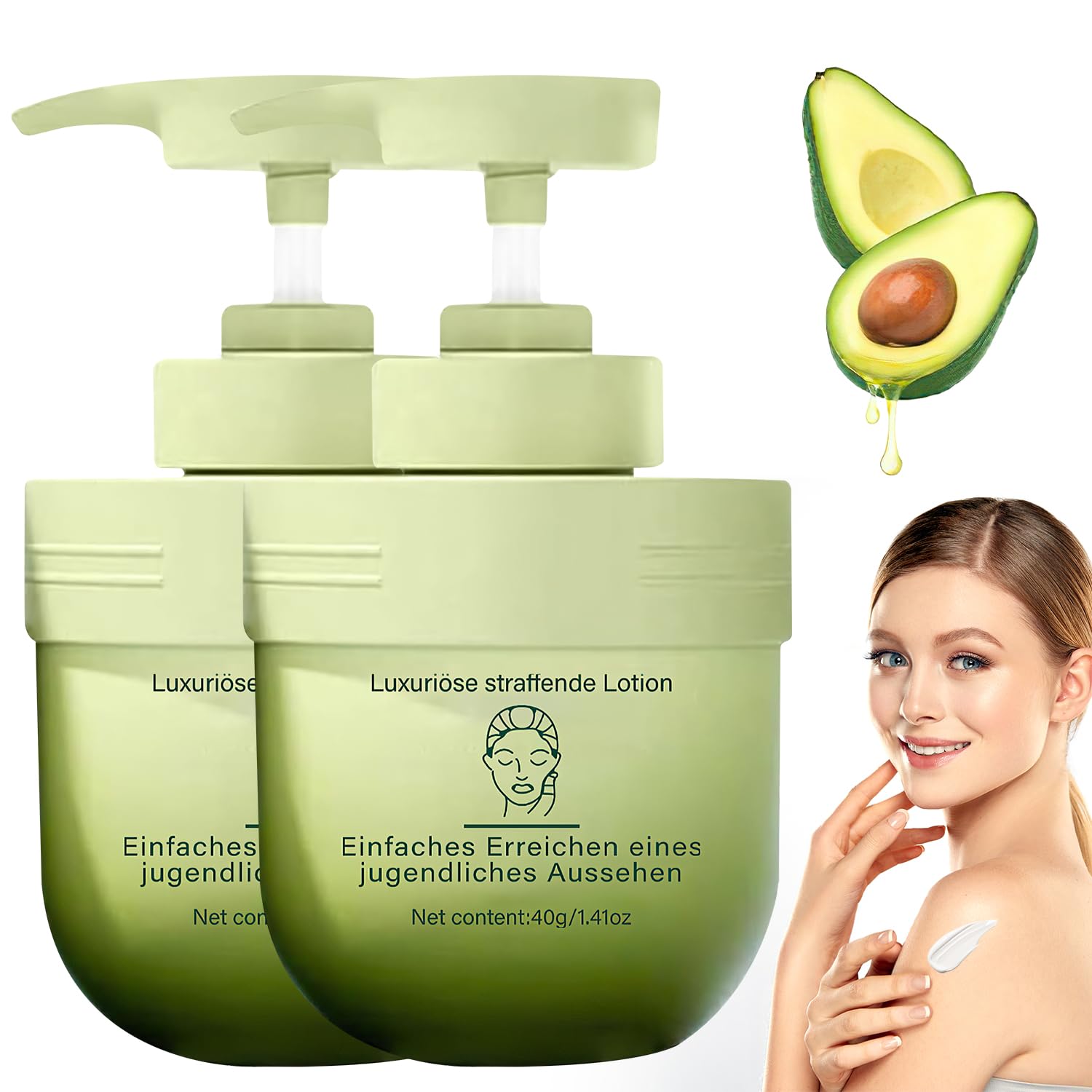 KEBEGE 2 Bottle Divglow Luxury Collagen Firming cream, Collagen Firming Lotion Body Moisturizer Lifts, Firms, & Tightens For Younger Looking Skin, For