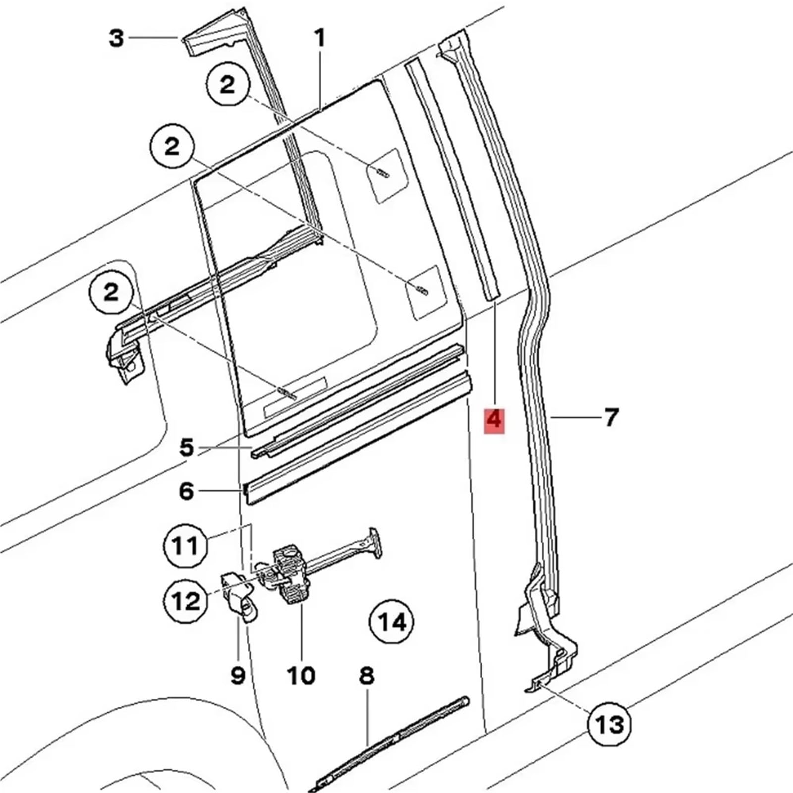 Guarnizioni porte finestrini Per Mini Per Cooper Per Clubman R55 2007-2015 Porta Destra B Copertura Colonna Pilastro Rivestimento In Plastica Striscia Tenuta Modanatura Nera