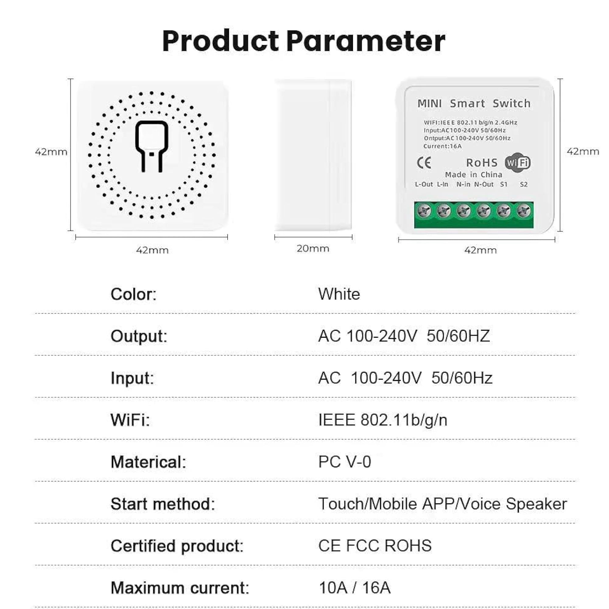 WIFI Smart Inline Switch Compatible with Alexa