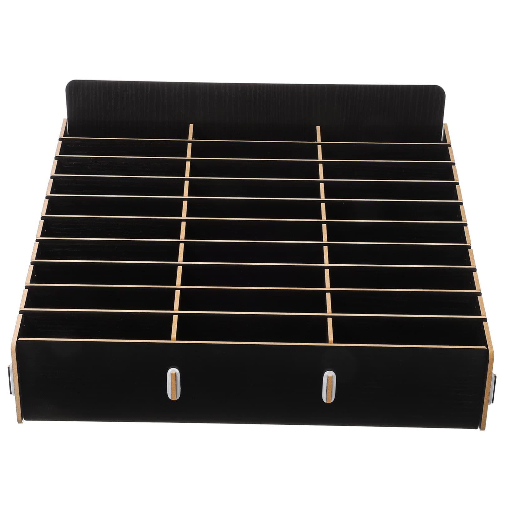 Boîte de rangement en bois noir 30 compartiments HOMSFOU pour bureau