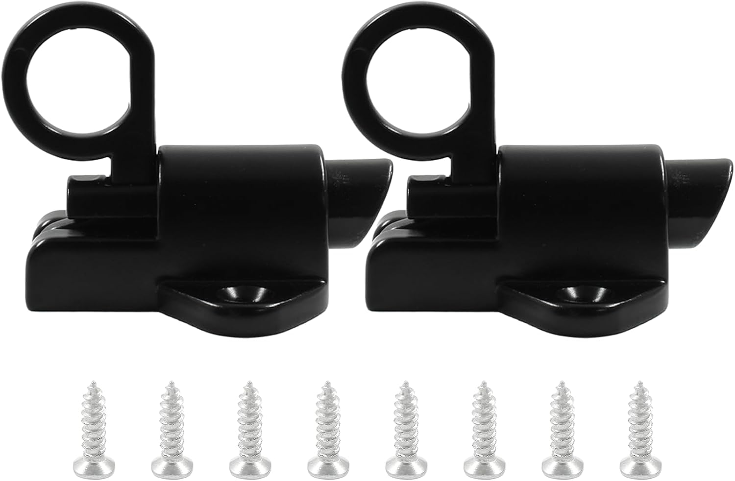 Bivethoi 2Pcs Self-Closing Latches, Resilient Bolt Latch Spring Door Lock, Aluminum Alloy Resilient Bolt Latch Security Automatic Spring Barrel Slide Gate Lock for Door and Window (Black)