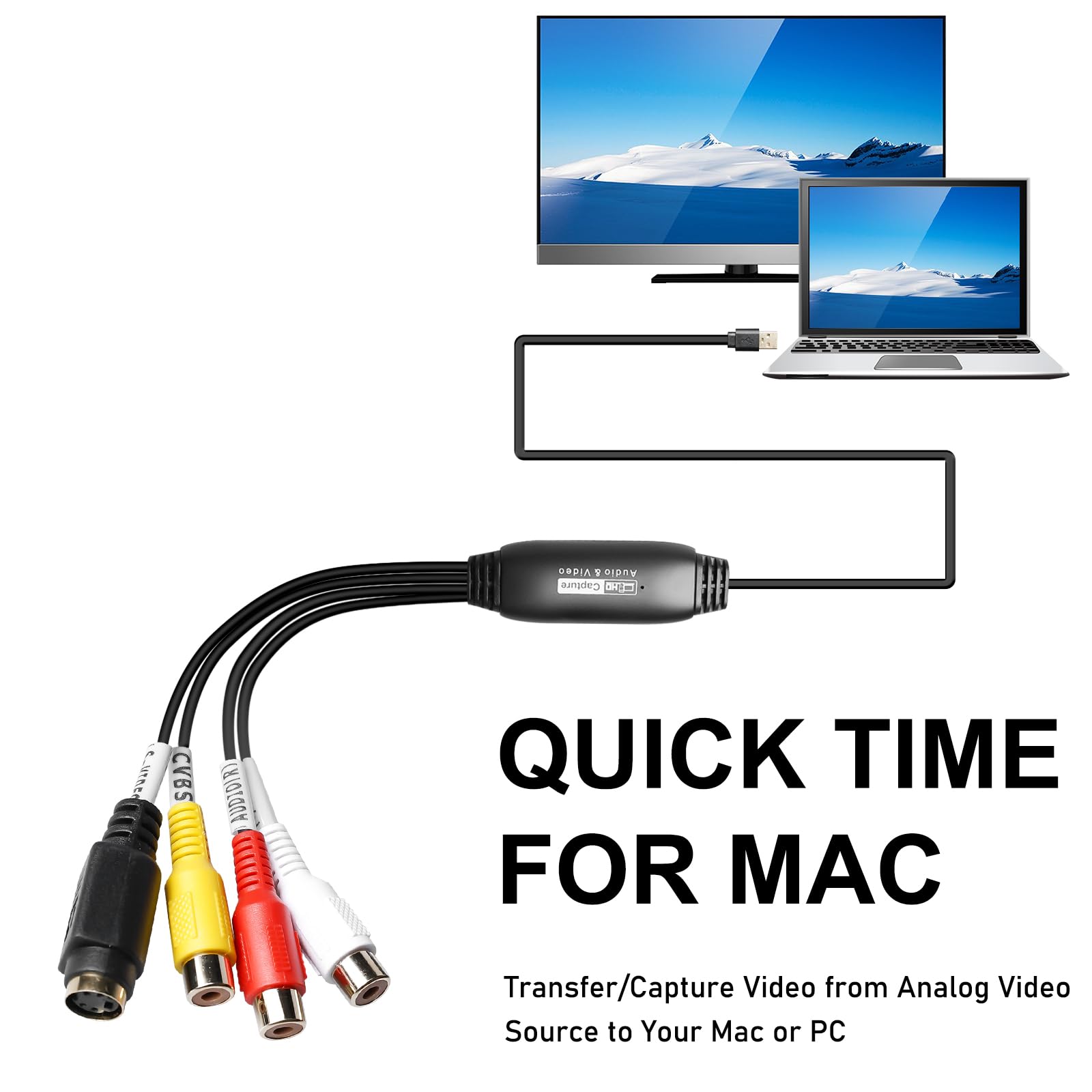 Tarjeta de grabación de vídeo USB 2.0, tarjeta de captura de vídeo de audio, tarjeta de captura de vídeo, convertidor de vídeo RCA a USB, grabador de vídeo para PC, TV, reproductor de cinta