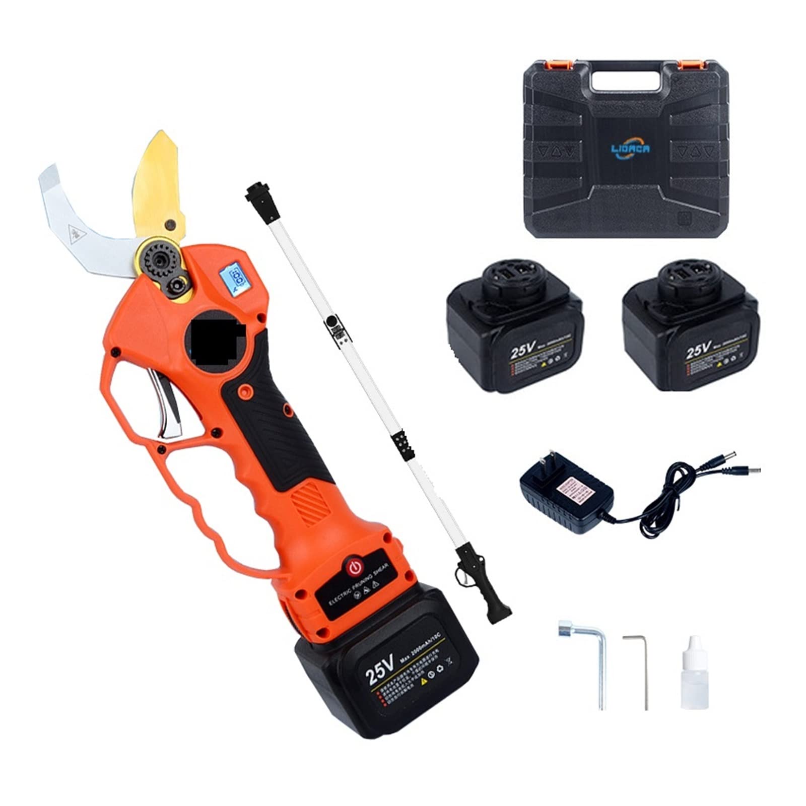 Przenośny elektryczny sekator 25V bezprzewodowy sekator litowo-jonowy sekator wydajne nożyczki Bonsai elektryczne gałęzie drzew narzędzia ogrodnicze elektryczne 840 40mm(150CM rod)