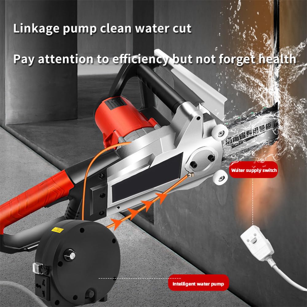 Motosierra eléctrica para hormigón,con Profundidad Corte 35/48 cm,Equipo Industrial para Cortar hormigón con Bomba Agua,Cadenas y Barras guía para Granito,hormigón y Piedra,35cm