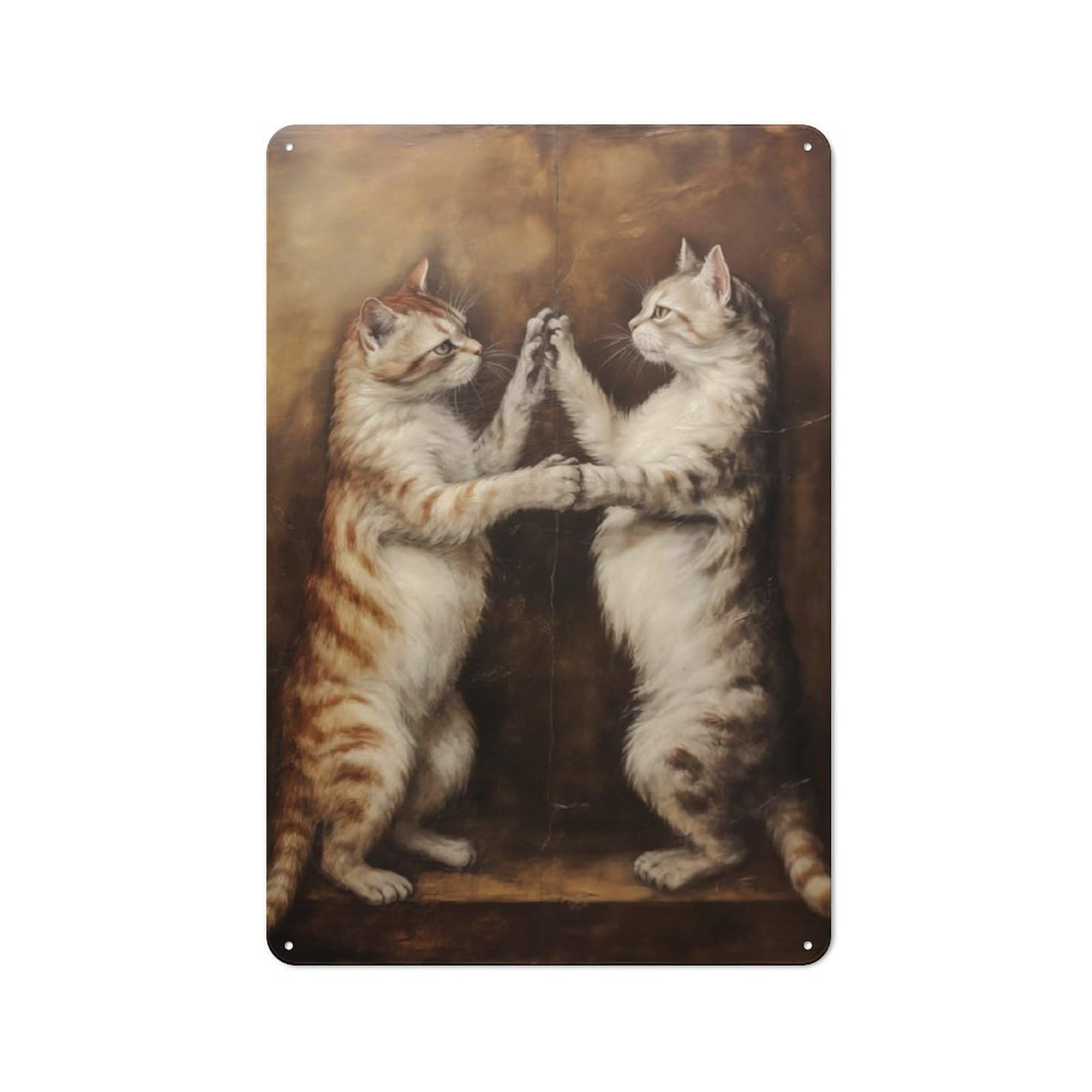 Junmoney Cat Wall Art Vintage Tin Sign 30X20cm With For Man Cave Or Games Room, Suited To Wall Displays In Games Rooms And Man Caves