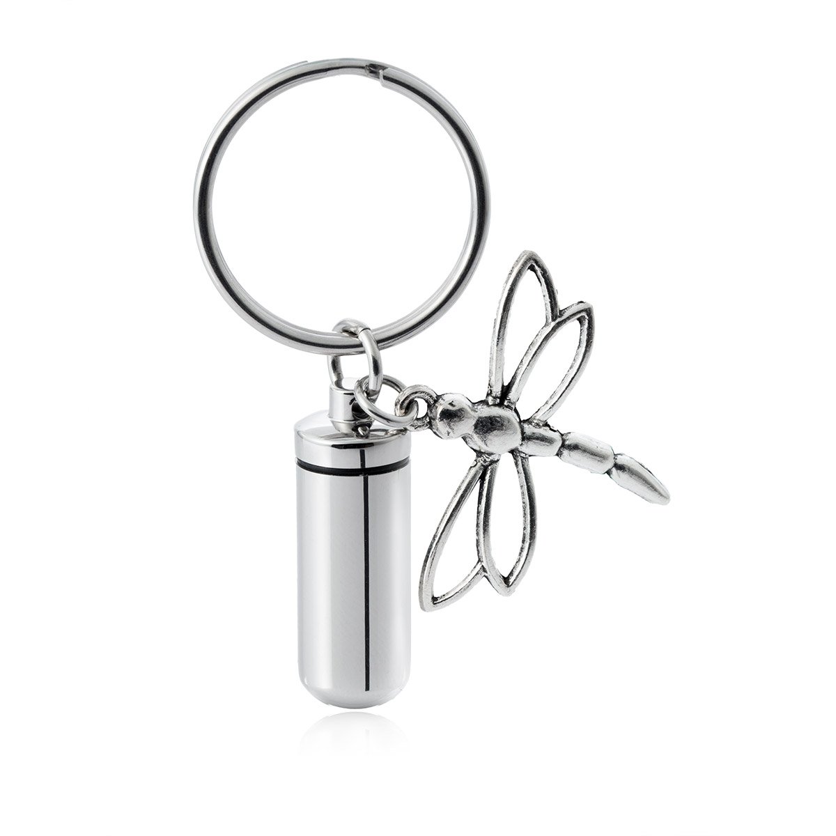 FASJOYCylinder Vial Urn Keychain for Ashes Cremation Urn Necklace Keepsake Ashes Memorial Jewelry for Humans