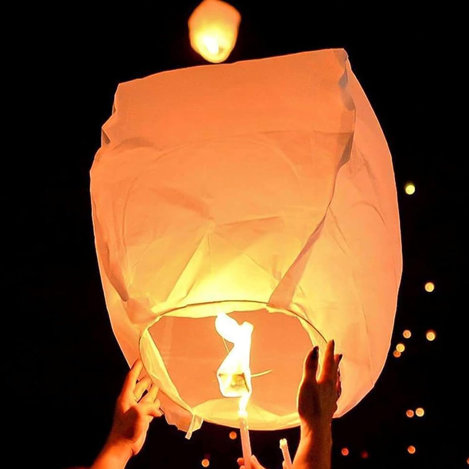 Farolillos chinos del cielo linterna voladora china,papel de linterna de papel puramente hecha a mano para fiestas de bodas, festivales de cumpleaños, Navidad y Año Nuevo (20 piezas)