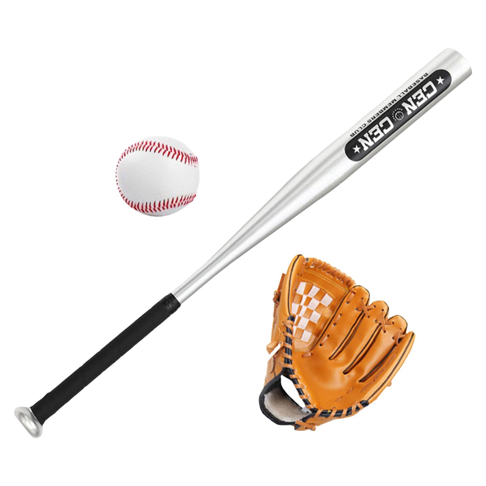 Bate de Béisbol Juego Set Guante Pelota Ligero Aleación Aluminio Apto para Entrenamientos Niños Adolescentes Interior Exterior Jardín Gimnasio