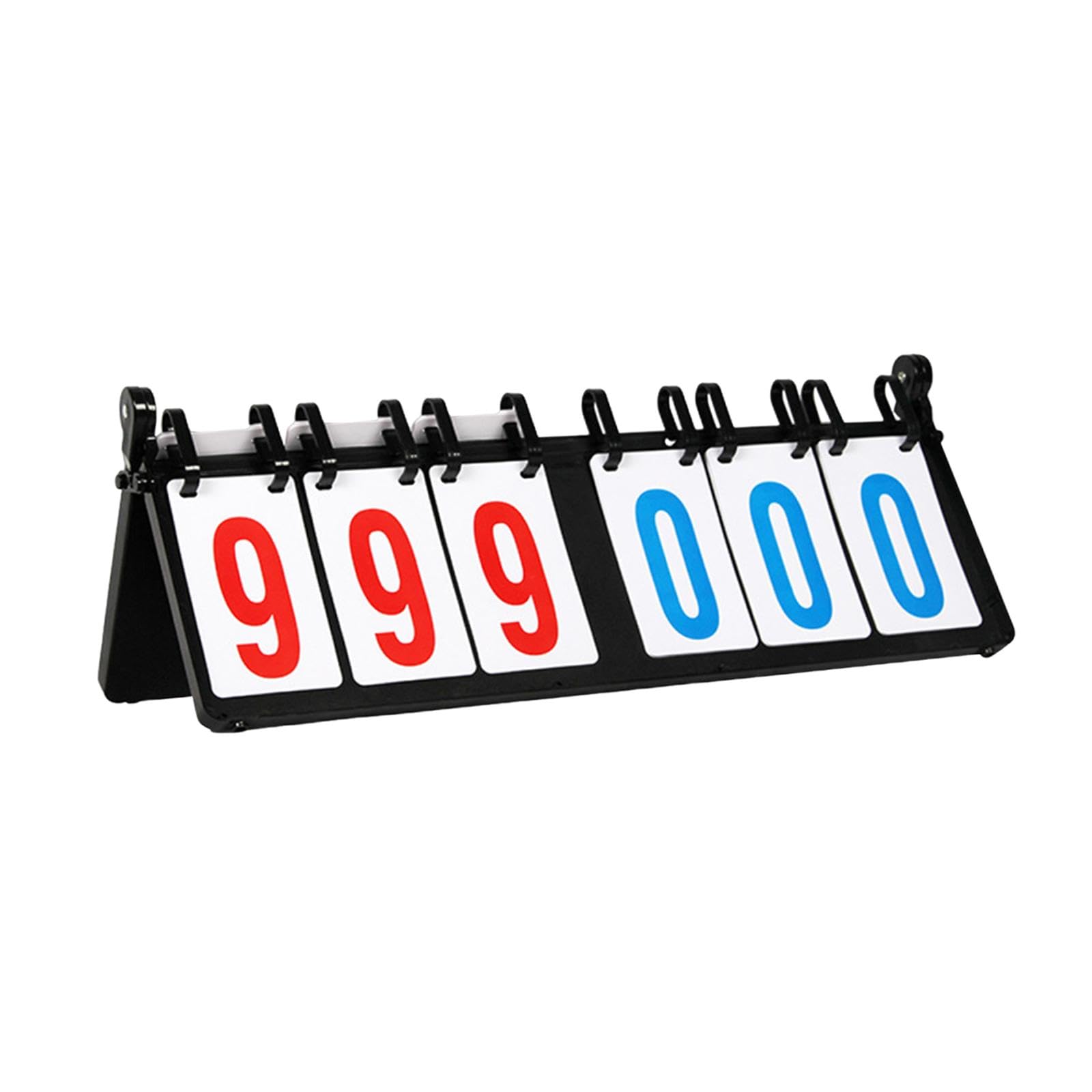 Vaveren Flip Scoreboard Tabletop Score Flipper 6 Digit Manual Score Flip Cards Score Keeper Score Counter for Football Sports Games