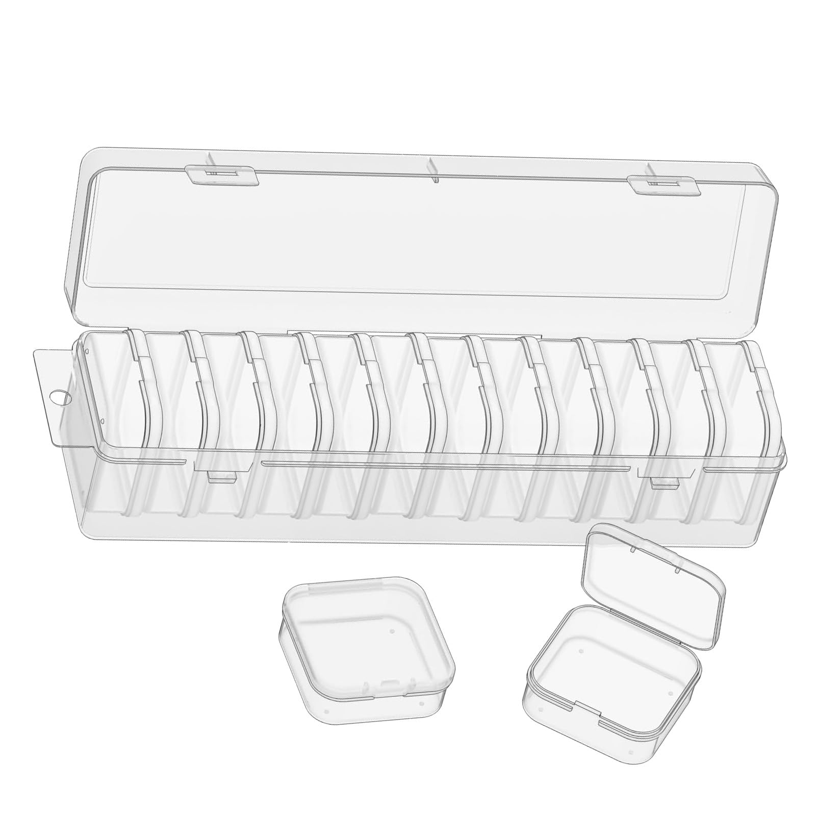 Jazuaiao Stackable Adjustable Container 12 Compartments PP Storage Case for Home Organization Compartment Adjustable Organizers Box