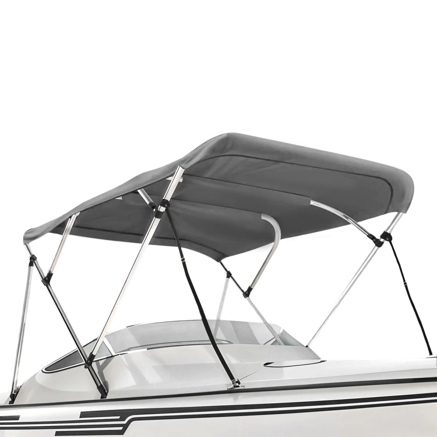 Seal Skin Covers 3 Bow / 4 Bow Bimini Top for Boats, Marine Grade Waterproof Canopy Cover with Frame, Durable Sun Shade Cover, Mounting Hardware, Rear