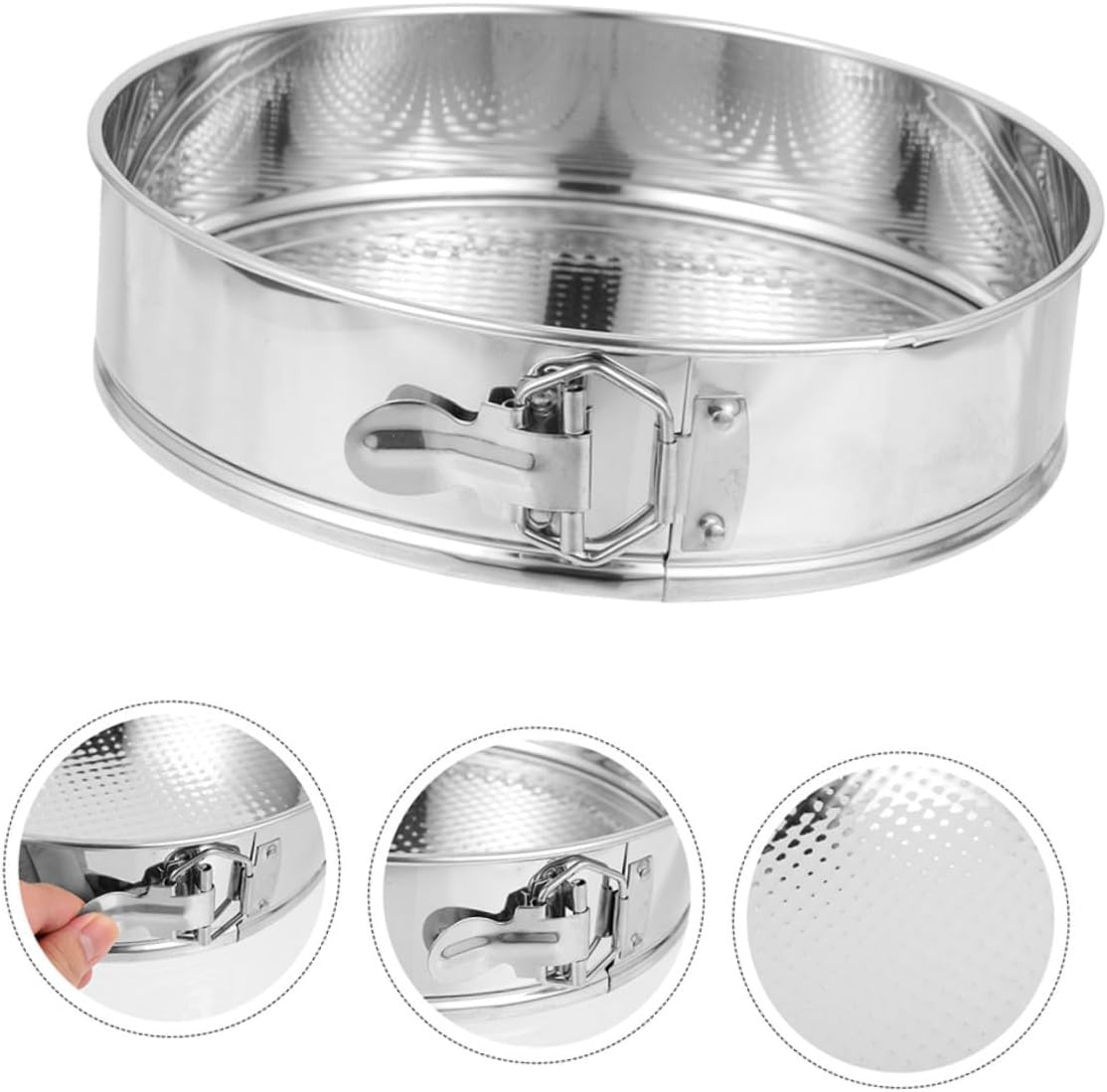 Springform Cake Pan 9-inch Stainless Steel Spring Lock Bakeware Nonstick Leakproof Cheesecake Mold for Home Baking and Pudding Making