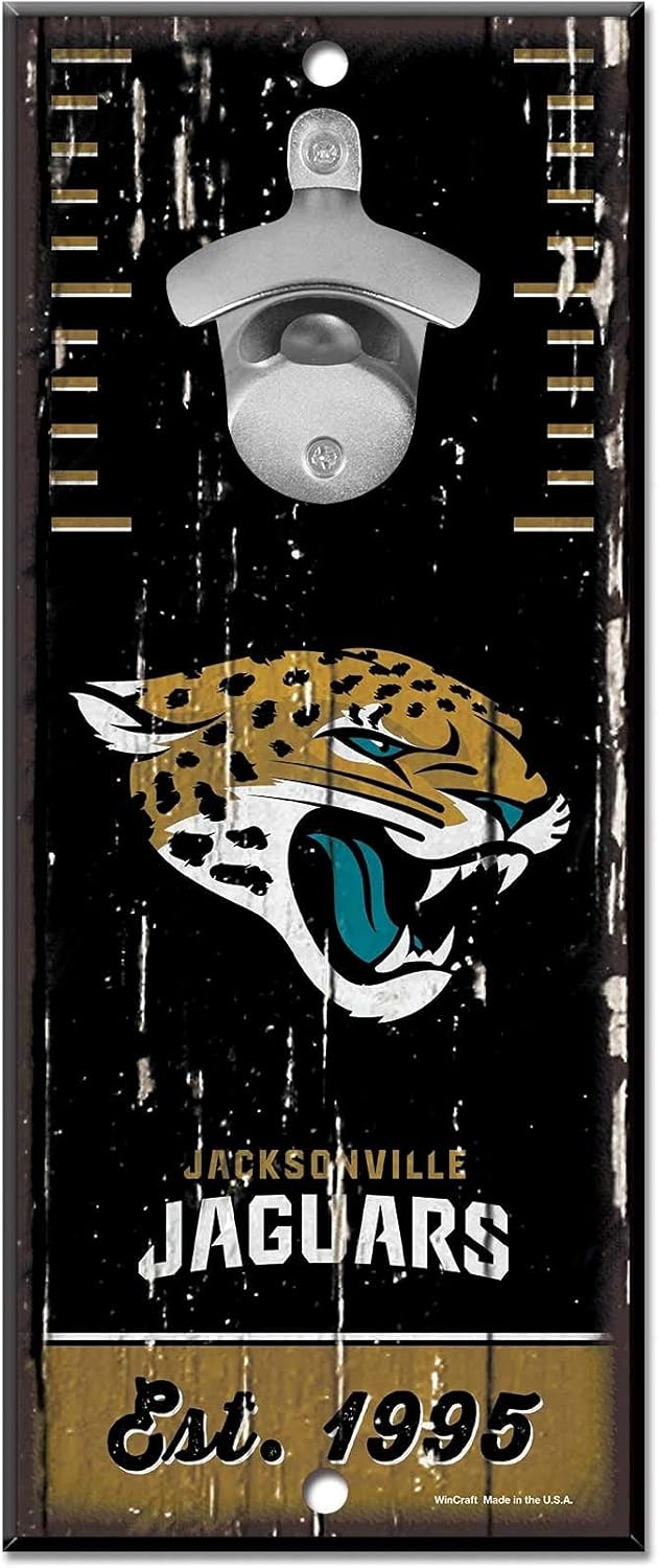 WinCraft NFL unisex-adult 5x11 Wood Sign Bottle Opener