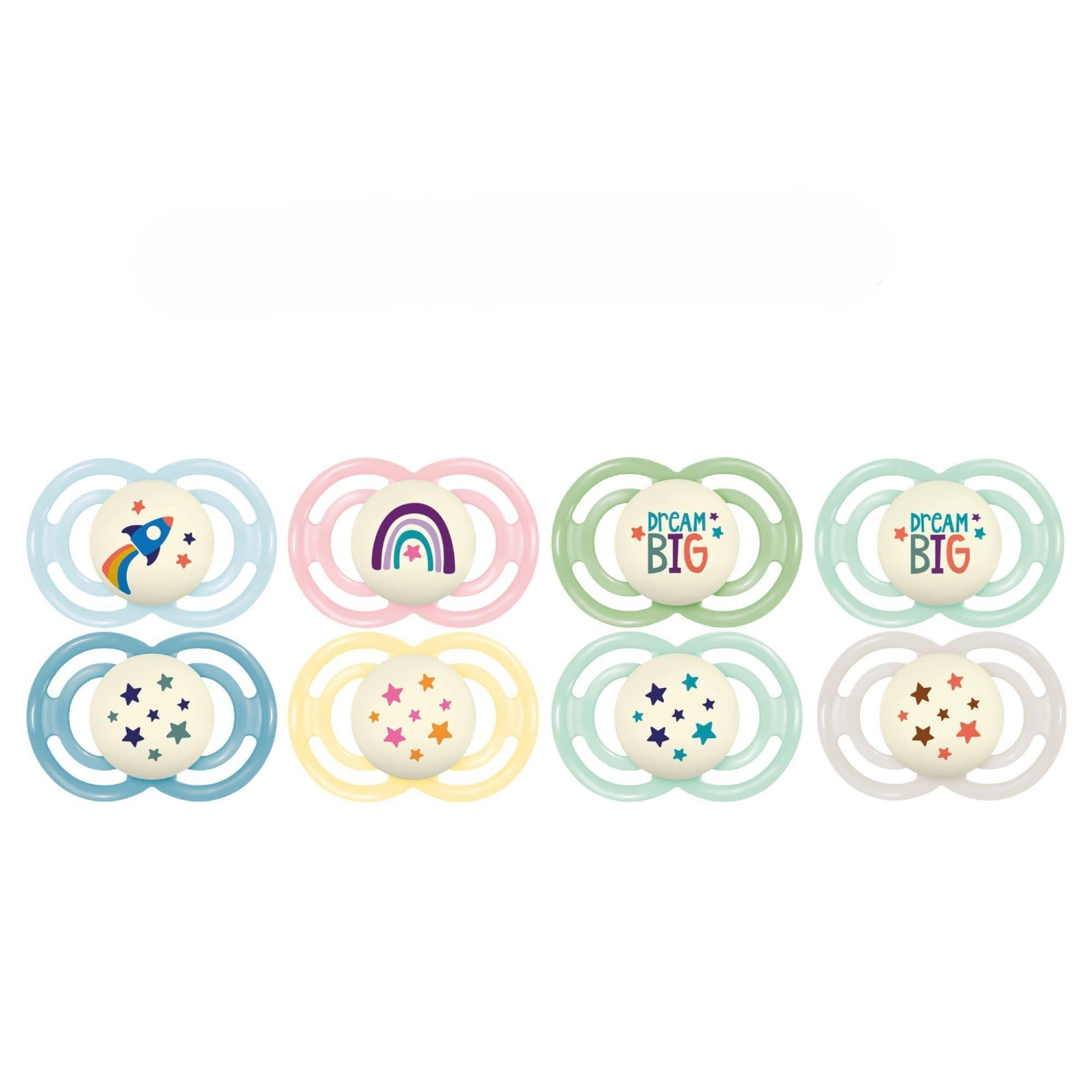 MAM | Perfect Night Dummy 18+ Months Trendy (2 Pieces) Random Colour – Glow in the Dark Silicone Baby Pacifier – Ideal for Good Oral Development