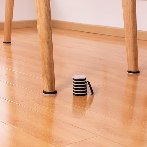 Miniatura 6 de 24 piezas deslizantes de muebles de 2 pulgadas redondas de fieltro para muebles, reutilizables, resistentes, almohadillas móviles para suelos de