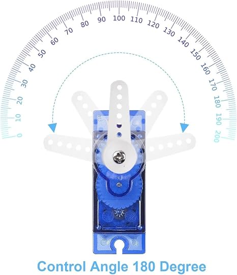Miuzei Sg90 9g Micro Servo Motor for Arduino RC Car Robot Boat Plane 5Pcs | Mini, Small, 9 Gram, Metal Gear, Digital, 180 Degree, Steering Servos for Rc Airplane Helicopter Robotic Arm Diy