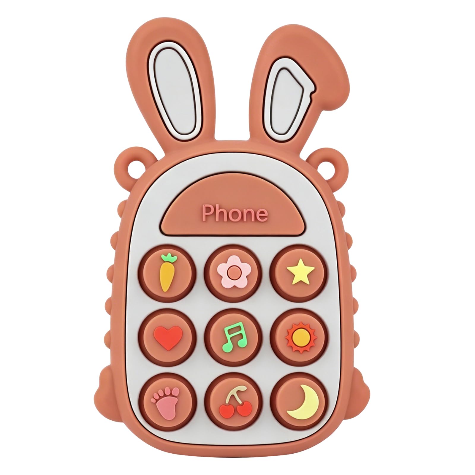 LShun Teething Toys for Baby, Silicone Phone Press Teether for 3 Months+, Pop It Fidget Toys, Food-Grade Silicone, Gum Pain Relief, Baby Shower Gifts for Boy and Girl