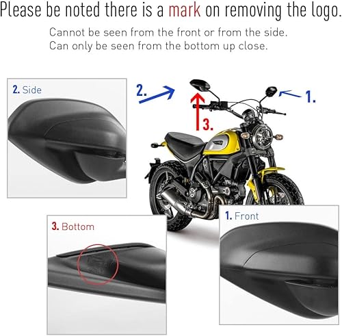 Miniatura 6 de KiWAV Espejo de repuesto de calidad OEM FD320 para motocicleta compatible con Ducati Scrambler 800 (15 pies) mano derecha x 1