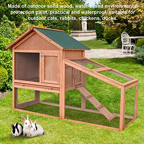 Outdoor Hühnerstall, wetterfester Hühnerhaus aus Holz, Hühnerkäfig mit Sandasphaltdach, verzinktes Gitter und Tablett… – Bild 3