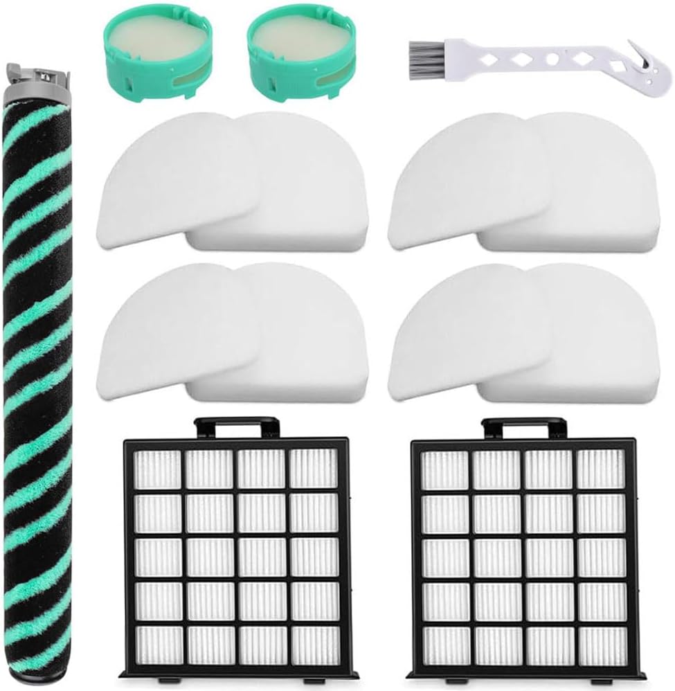 Replacement Parts For Shark Stratos AZ4000 AZ4002 AZ4000C Vacuum Cleaner,1 Soft Brush Roller, 2 Hepa Filters + 4 Foam &Felt Filters+ 2 Odor Neutralizer Cartridge