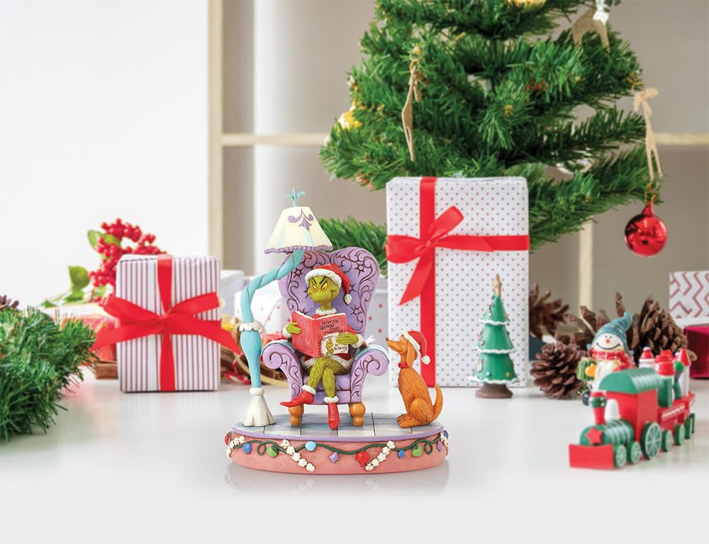 Enesco The Grinch by Jim Shore Grinch In A Large Chair Light Up Figurine, Multicolor, height 20.5cm - Image 2