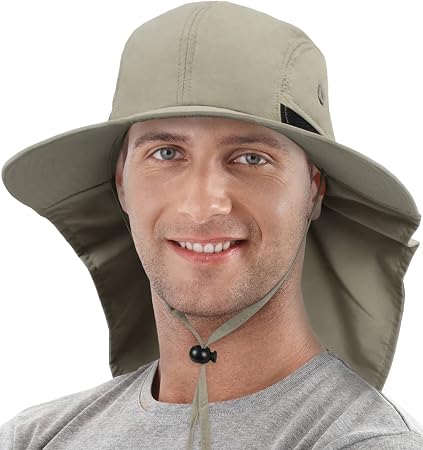 Neck Flap Wide Brim Hat 