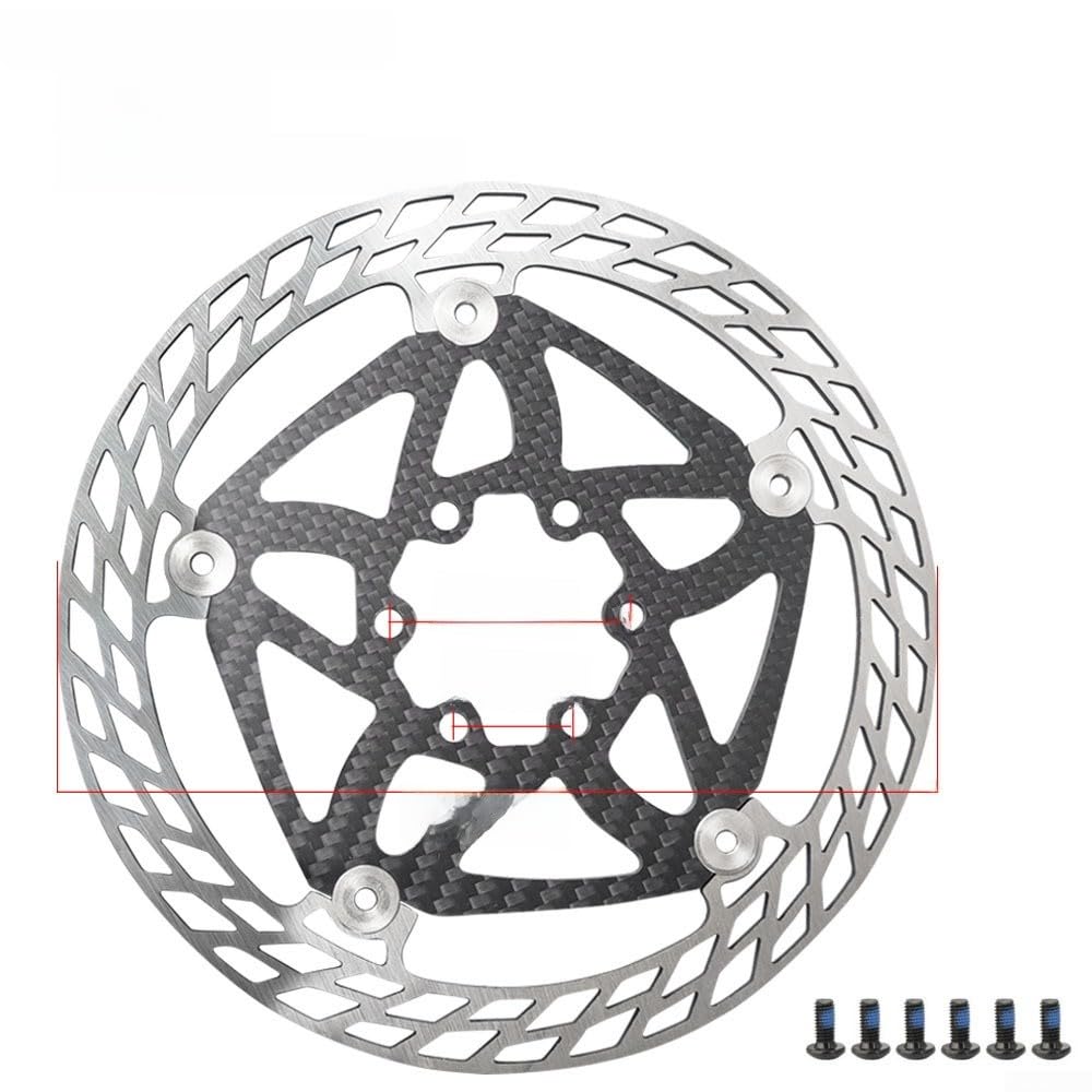 Freno de disco de fibra de carbono para bicicleta de 140 mm, 160 mm, 180 mm, disco de freno flotante de acero inoxidable para bicicleta de carretera de montaña, montaje ultraligero de 6
