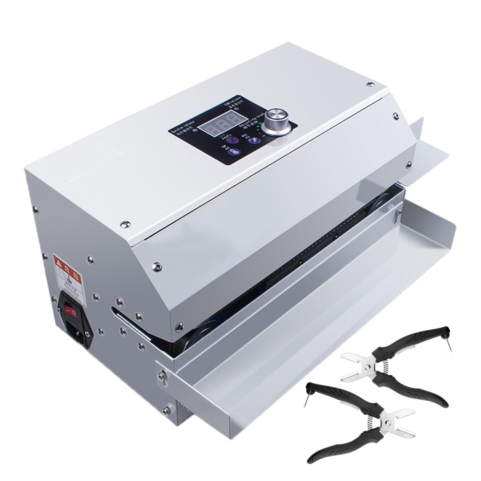Máquina selladora al vacío, sellado térmico automático, funcionamiento continuo para uso doméstico y comercial, control de temperatura ajustable de 80.0-250.0 °C, fácil de usar y limpiar
