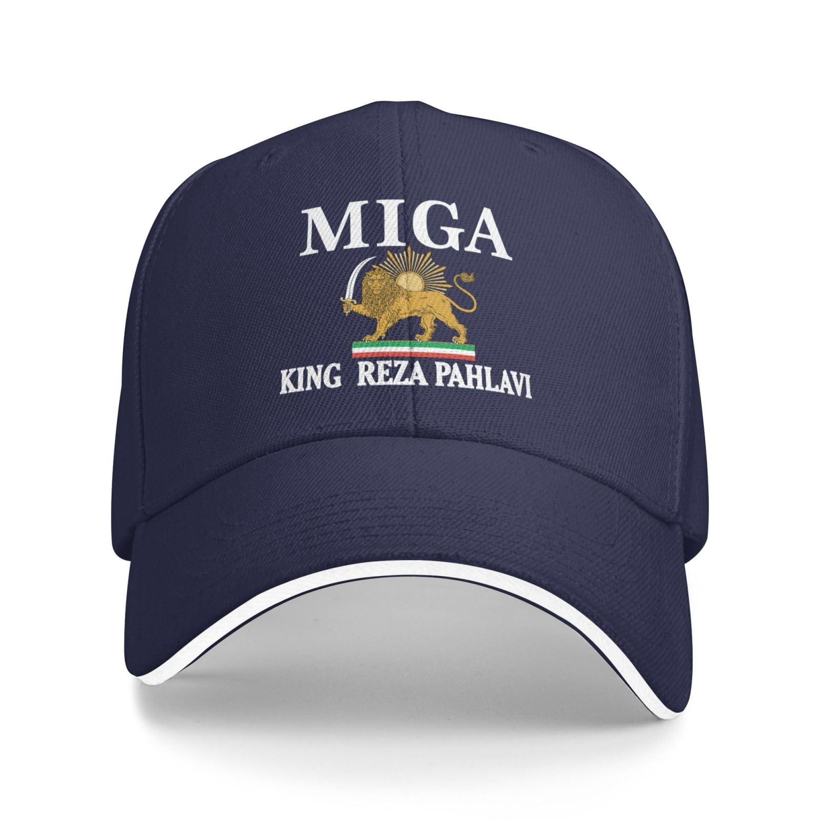 KWQDOZF Miga King Reza-Pahlavi Make Iran Great Again Hat Trucker Cap for Men Women Navy