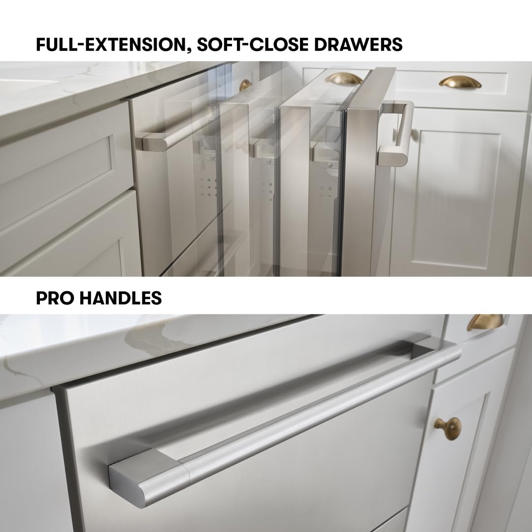 Zephyr 24" Presrv™ Dual Zone Refrigerator Freezer Drawers - Built In Fridge With Modes For Freezer, Fridge And Pantry, Convertible -7° – 65° F (Each Zone), LED Lighting, Soft Close, Prrfd24c2as on Fridge.com - View 4
