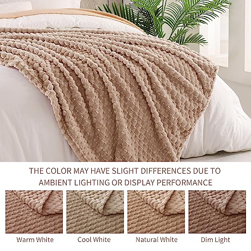 Exclusivo Mezcla Fleece Double Size Blanket for Bed Extra Large Fuzzy Camel Bed Blankets - Image 4