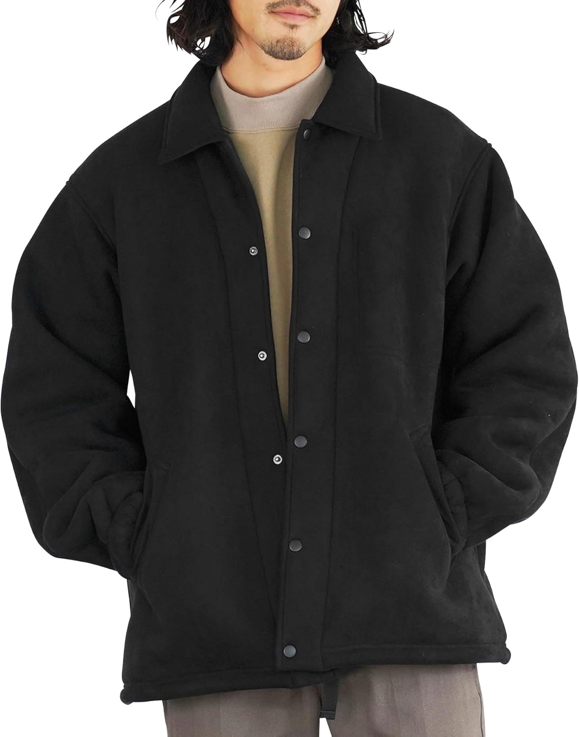 9SARI GROUP 裏ボア ナイロン コーチジャケット XL 黒 鎖グループ 9SARI GROUP 裏ボア ナイロン コーチジャケット XL 黒 鎖グループ