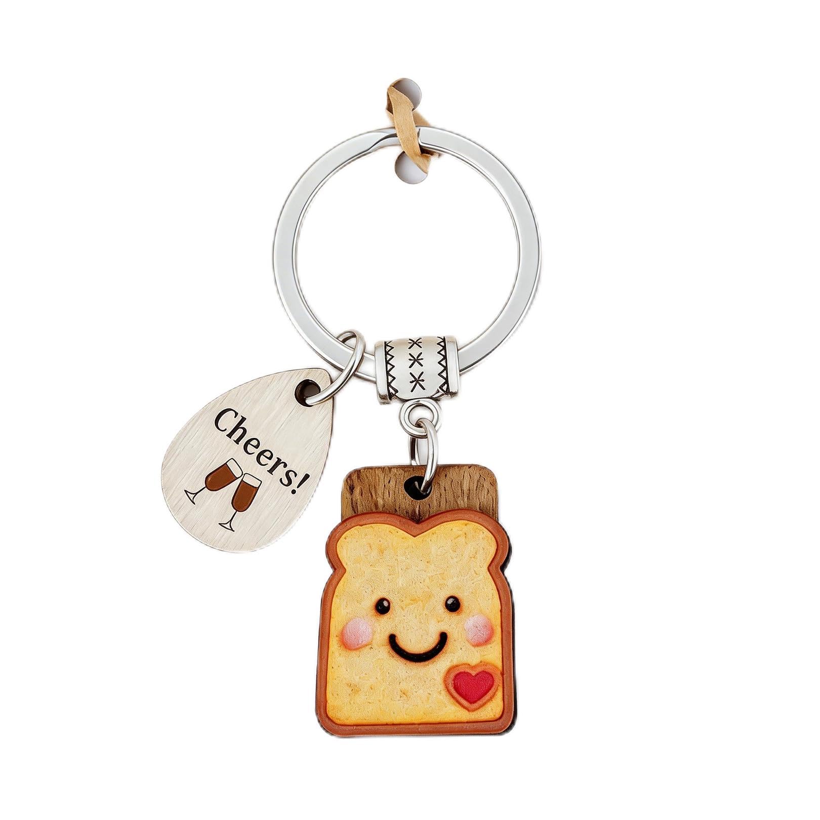 SGETHCH Toast cute keychain,congratulations gifts as Next Chapter,Inspirational Gift personalised keyring,Leaving Gifts for Women,for Coworker Couple Bestie Sister Symbolizing a new beginning