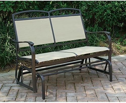 Outdoor Patio Swing Glider Loveseat Bench Aluminum Frame/Fabric