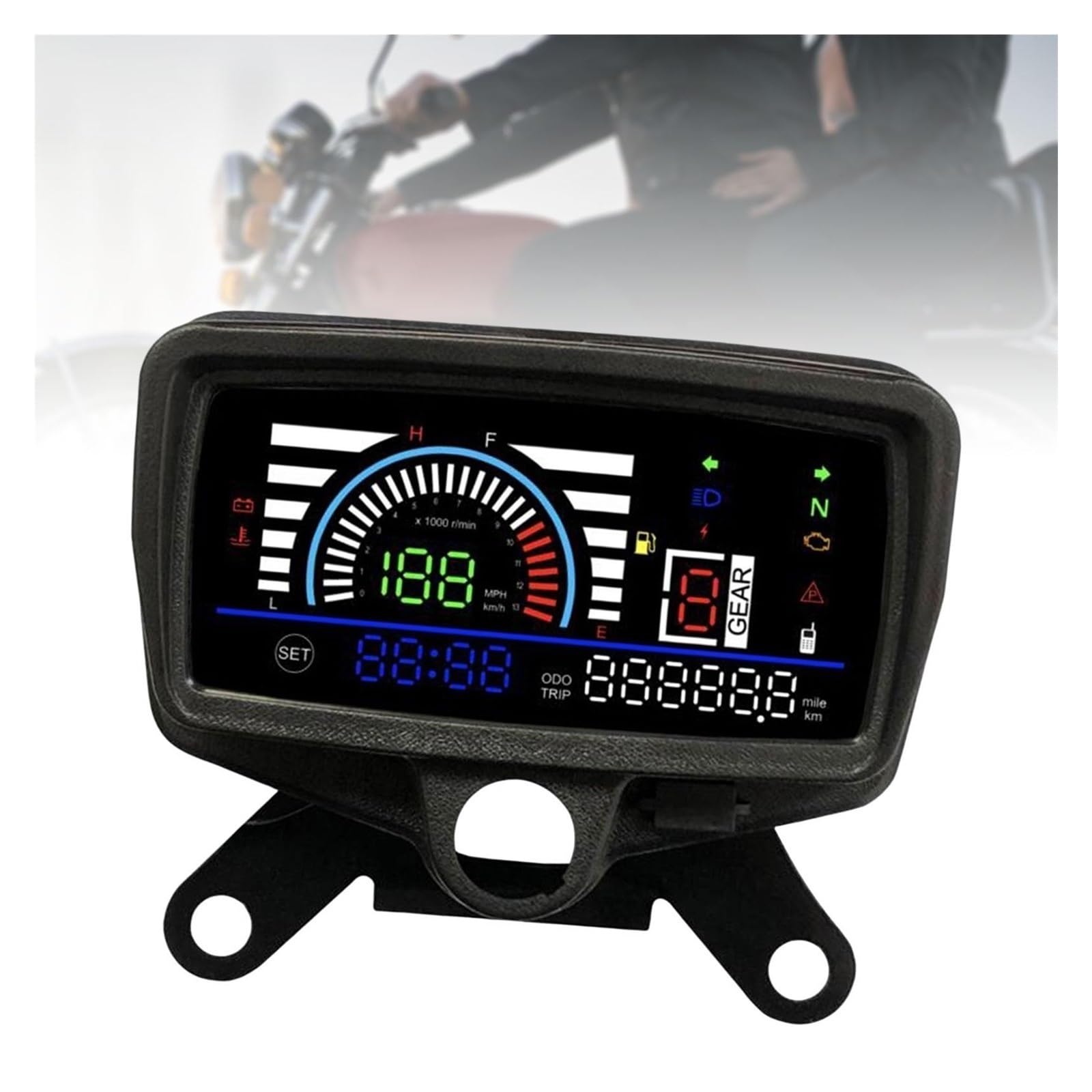 Cuadro de instrumentos de moto Medidor digital electrónico para motocicleta CG125 150, 12 V, modificación, odómetro, pantalla