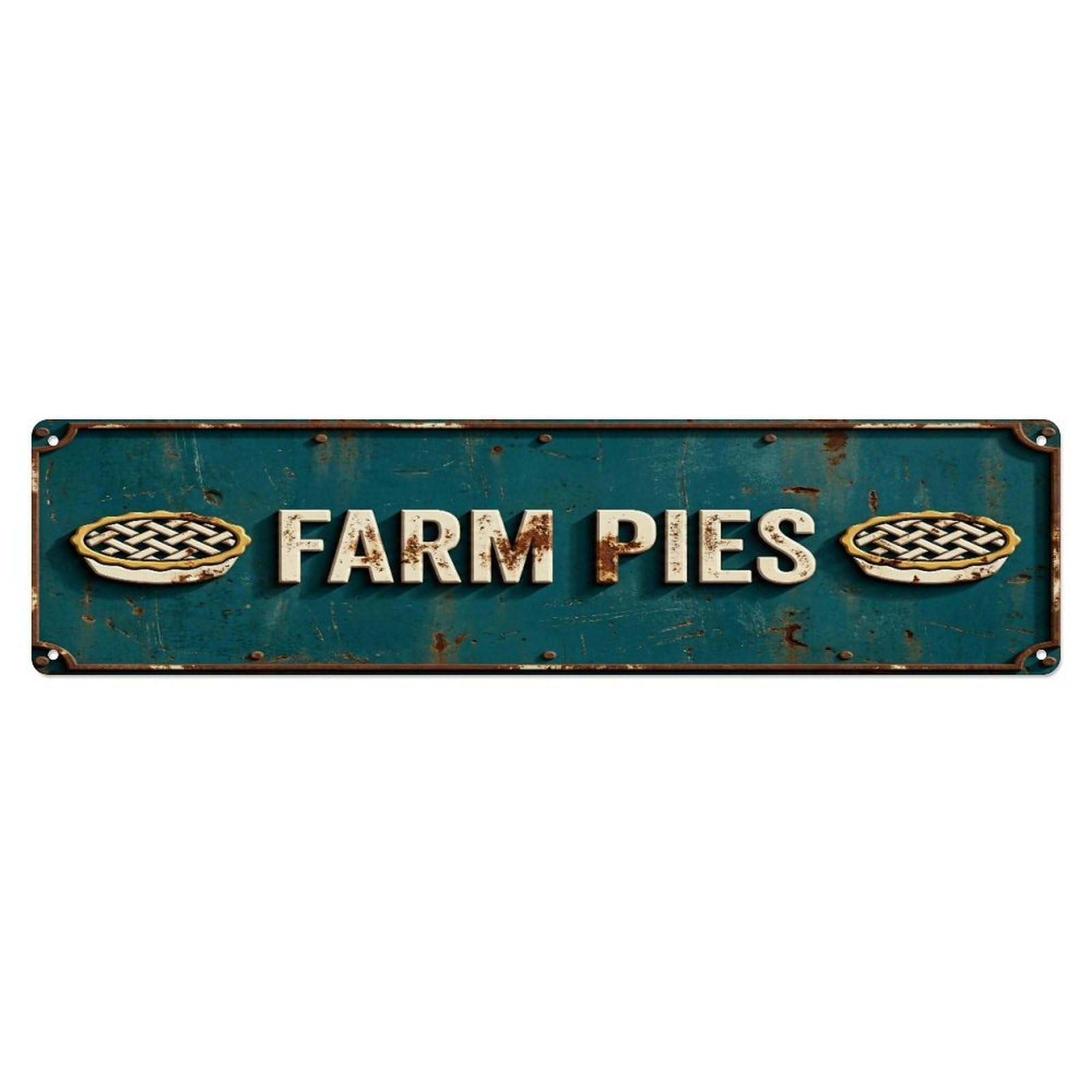 Metal Tin Sign FARM PIES Vintage Bakery Rustic Farmhouse