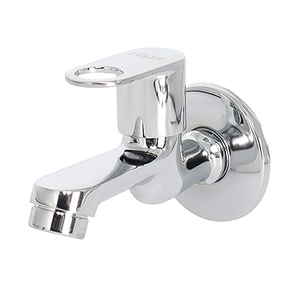 HAGAR Water Bib Cock Tap Faucet Foam Flow with Wall Flange | Chrome Finish | Stylish Upgrade for Bathroom & Kitchen | Pack of 1