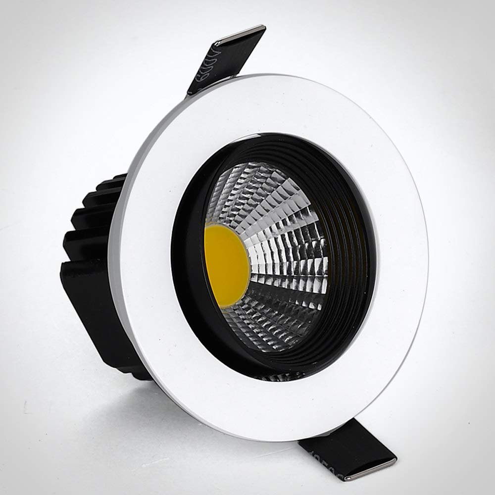 Foco Led Empotrable De Alta Luminosidad, Aluminio COB, Downlight Empotrable, Foco Led Antideslumbrante para Techo, Paneles De Rejilla De Estilo Nórdico, Luces De Techo In,Naturallight-12W