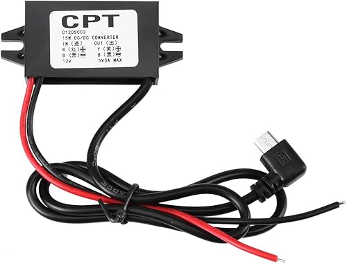 Estink Convertidor de voltaje, convertidor de CC a CC módulo reductor de potencia DC-DC 12V a 5V 3A Micro USB Convertidor de Voltaje Reductor de