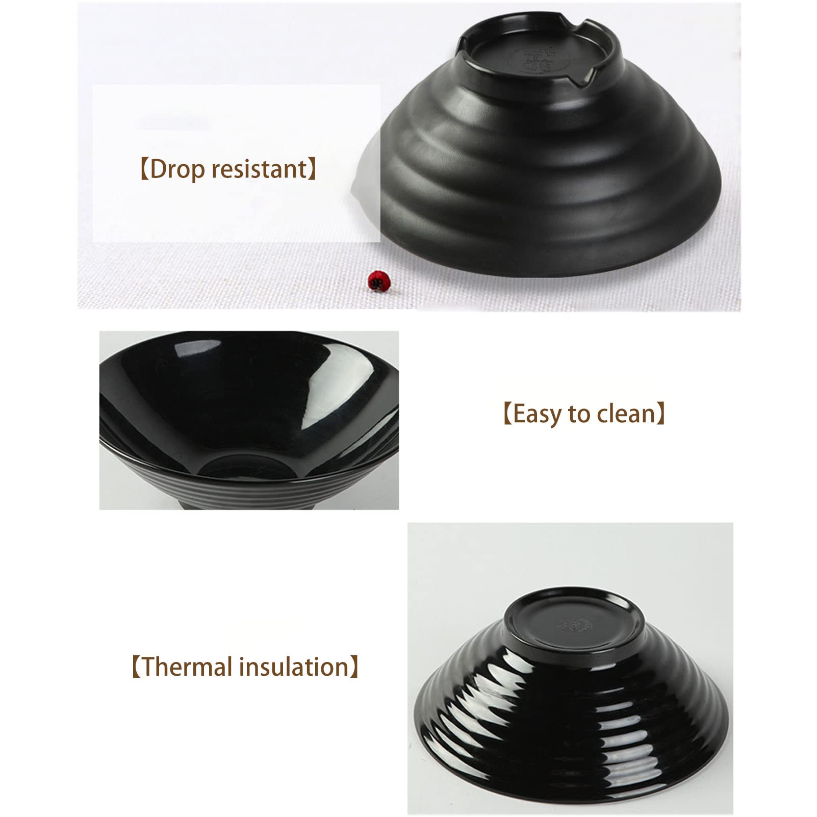 Ciotola per zuppa, Ciotola per Ramen, Ciotola per zuppa, Ciotola per Noodle, Ciotola per Udon e soba, Confezione da 2, Forniture per ristoranti, Ciotole per Insalata, ute,17.5cm