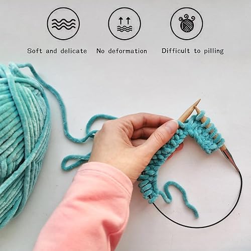 Miniatura 7 de 4 unidades de hilo de felpilla suave de 11.11 onzas para tejer a ganchillo, hilo esponjoso para tejer y hacer manualidades de ganchillo, hilo cálido