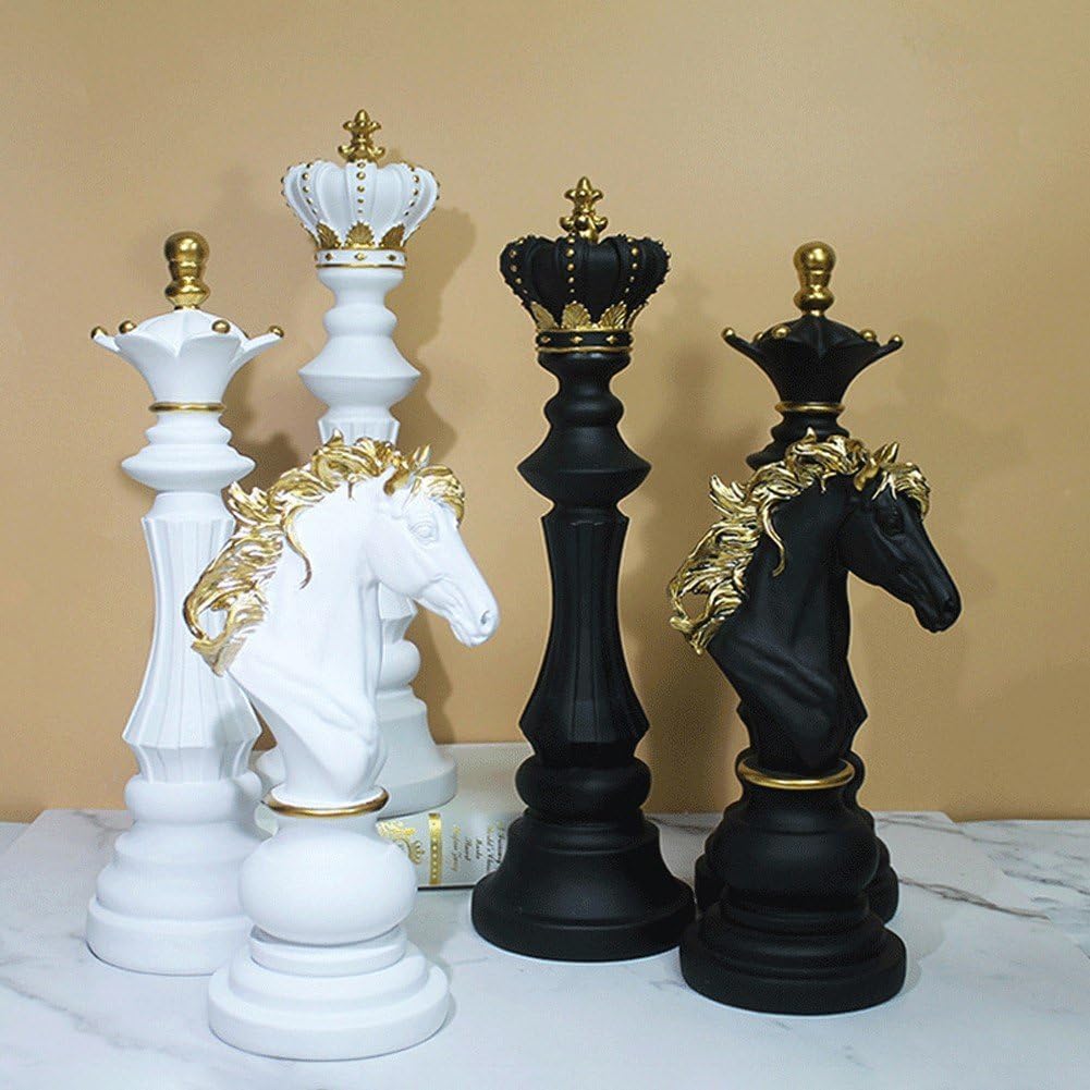 Bemvp 3pcs Navaris Chess Statue Chess Sculpture War Horse Figure King